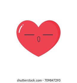Red Heart Icon Vector, emblem isolated on white background, Flat style for graphic and web design, logo.
