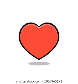 Red heart icon, vector illustration