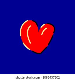 Red Heart icon. Vector illustration