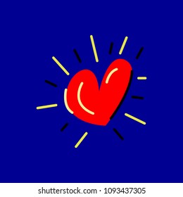 Red Heart icon. Vector illustration