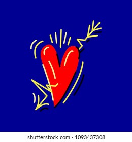 Red Heart icon. Vector illustration