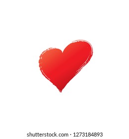 Red heart icon. Vector illustration on white background