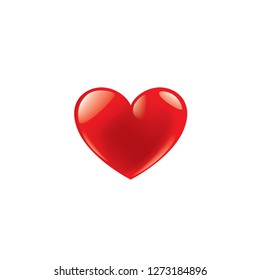 Red heart icon. Vector illustration on white background