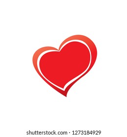 Red heart icon. Vector illustration on white background