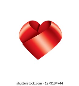 Red heart icon. Vector illustration on white background
