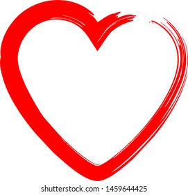 red heart icon vector illustration. 