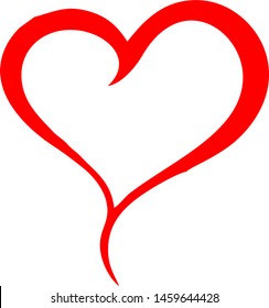 red heart icon vector illustration. 