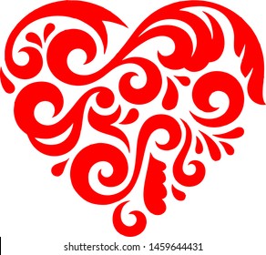 red heart icon vector illustration. 