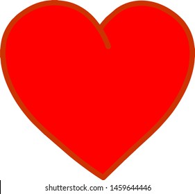 red heart icon vector illustration. 
