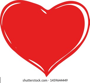 red heart icon vector illustration. 