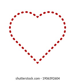 Red heart icon vector illustration on white background. Valentine's day.10EPS