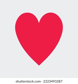 Red heart icon. Vector illustration. Love, feeling, passion.