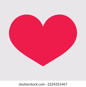 Ilustración vectorial del icono del corazón rojo. Amor, sentimiento, pasión