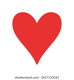 Icono del Corazón Rojo. Ilustración vectorial en estilo plano. Icono de San Valentín. Icono de amor. El corazón dibujado a mano al estilo doodle. Concepto de amor.