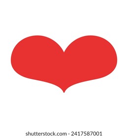 Icono del Corazón Rojo. Ilustración vectorial en estilo plano. Icono de San Valentín. Icono de amor. El corazón dibujado a mano al estilo doodle. Concepto de amor.