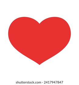 Red Heart Symbol. Vektorgrafik im Flachstil. Valentinstag Symbol. Liebessymbol. Handgezeichnetes Herz im Doodle-Stil. Liebeskonzept.