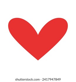 Red Heart icon. Vector illustration in flat style. Valentine day icon. Love icon. Hand drawn heart in doodle style. Love concept.