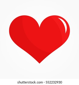 Red heart icon. Vector illustration