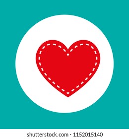 Red heart Icon Vector. Love symbol. Valentine's Day sign, Flat style for graphic and web design, logo.