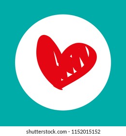 Red heart Icon Vector. Love symbol. Valentine's Day sign, Flat style for graphic and web design, logo.