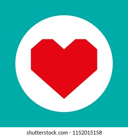 Red heart Icon Vector. Love symbol. Valentine's Day sign, Flat style for graphic and web design, logo.