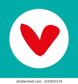 Red heart Icon Vector. Love symbol. Valentine's Day sign, Flat style for graphic and web design, logo.