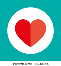 Red heart Icon Vector. Love symbol. Valentine's Day sign, Flat style for graphic and web design, logo.