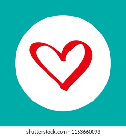 Red heart Icon Vector. Love symbol. Valentine's Day sign, Flat style for graphic and web design, logo.