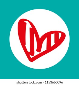 Red heart Icon Vector. Love symbol. Valentine's Day sign, Flat style for graphic and web design, logo.