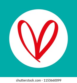 Red heart Icon Vector. Love symbol. Valentine's Day sign, Flat style for graphic and web design, logo.