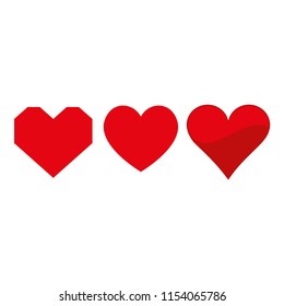 Red heart Icon Vector. Love symbol. Valentine's Day sign, Flat style for graphic and web design, logo.