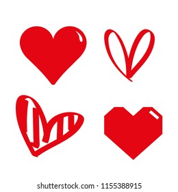 Red heart Icon Vector. Love symbol. Valentine's Day sign, Flat style for graphic and web design, logo.