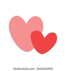Red heart icon vector set, different shapes, hearts set red. Heart collection. Vector art illustration EPS 10 isolated