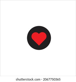 Red heart icon with white background can write a message, make a card.