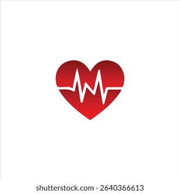 Red heart icon with a white heartbeat line inside, representing heart health, cardiology, or fitness. Great for medical, health, wellness, and fitness applications.