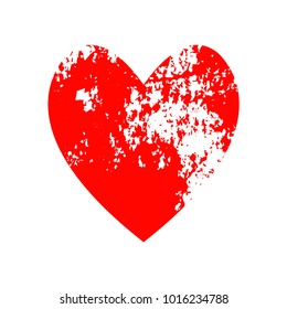 Red heart icon for your amazing design. Creative Shape of heart for Valentine day with overlay different texture