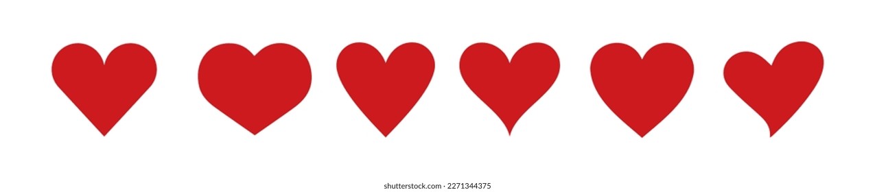 Iconos del corazón rojo establecen el vector 10 pasos.
