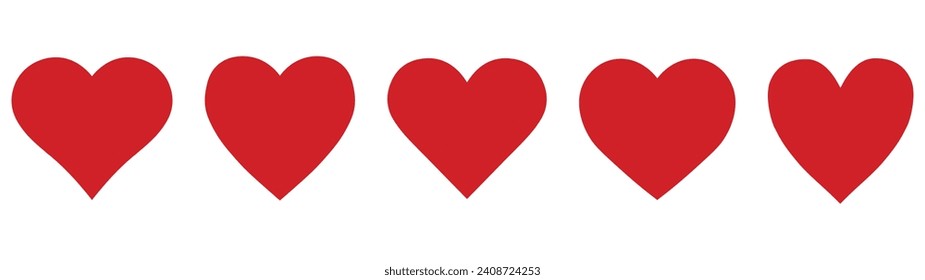 Red heart icons set vector. eps 10