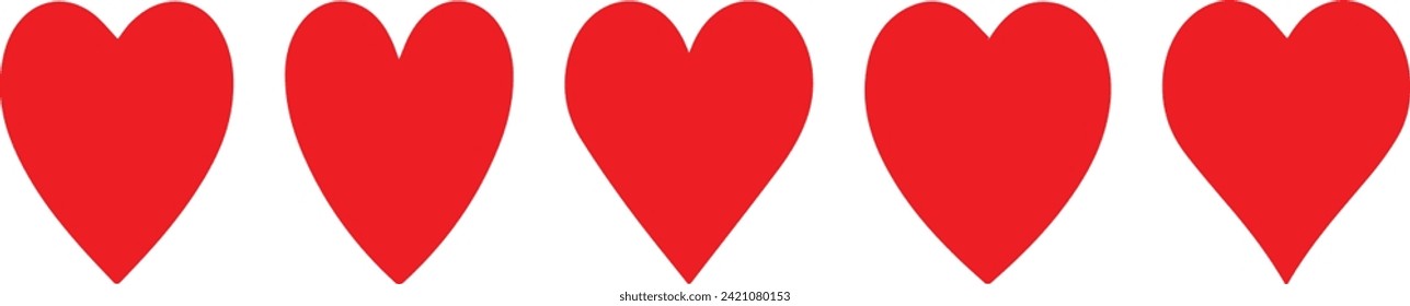 Red heart icons set vector | Love | Logo | Variations|Heart, love,
 romance or valentine's day red vector icon|Set of hearts icon,
 heart drawn hand - stock vector