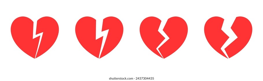 Conjunto de iconos de corazón rojo. Vector