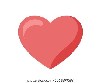 red heart illustration. love, romantic and valentines design element. isolated vector image