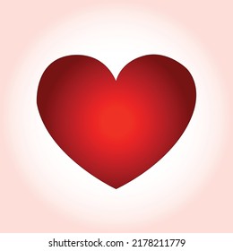Red heart illustration, love symbol vector.