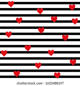 red heart illustration pattern valentine day