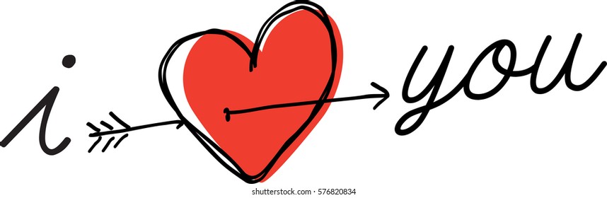 Red heart with the inscription - I love you