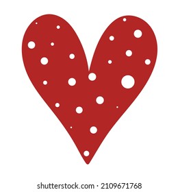 El corazón rojo intercaló la ilustración vectorial aislada. Mano de un solo corazón dibujada. Símbolo de amor y romance