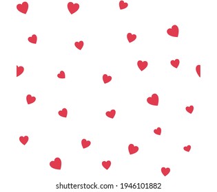 Red Heart Irregular All Over Print Repeat Vector Design