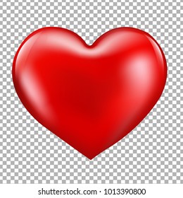 Red Heart Isolated With Gradient Mesh, Vector Illustration