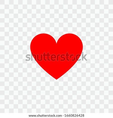 Red heart isolated on transparent background. Vector illustration EPS 10
