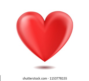 Red Heart, Isolated on White Background, Hand Drawn Vector 3D Illustration - Shutterstock ID 1153778155