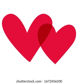 Red heart isolated on white background. Vector Illustration 